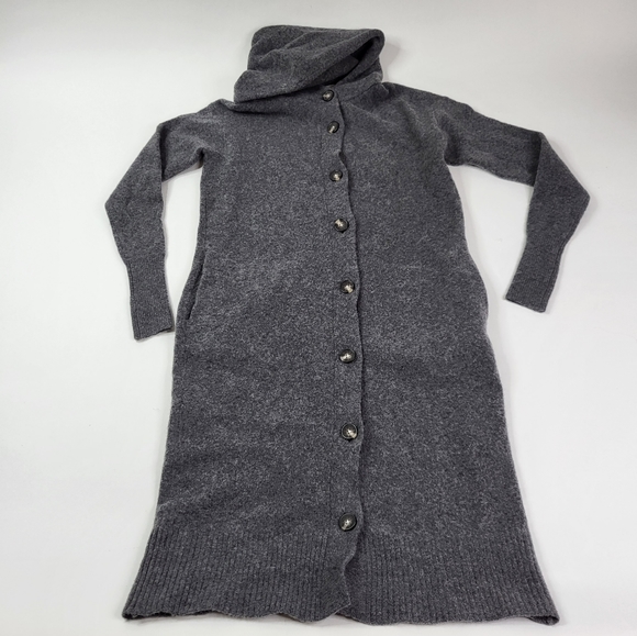 Everlane Gray Cozy Stretch Duster Cardigan sz S - Picture 3 of 6